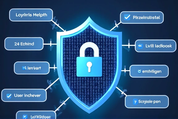 Illustration of digital privacy and data protection, showing a shield over personal data